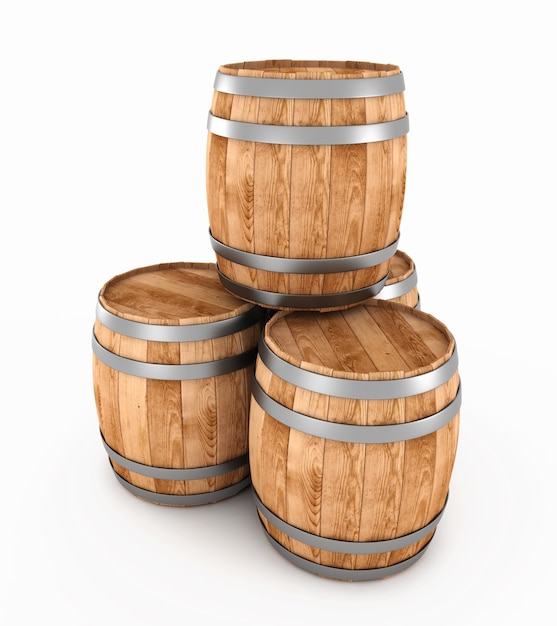 Barrels isolated on a white