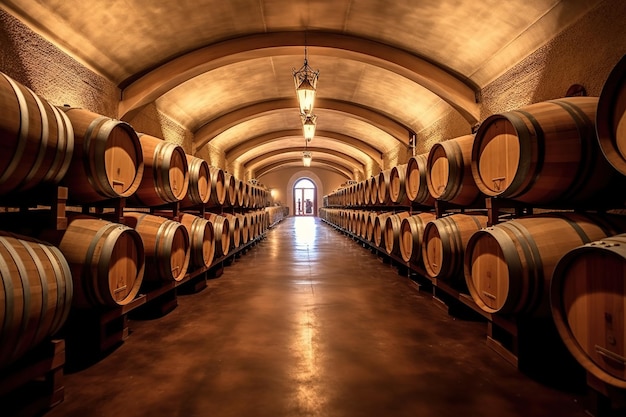 Barrels in Napa vineyard