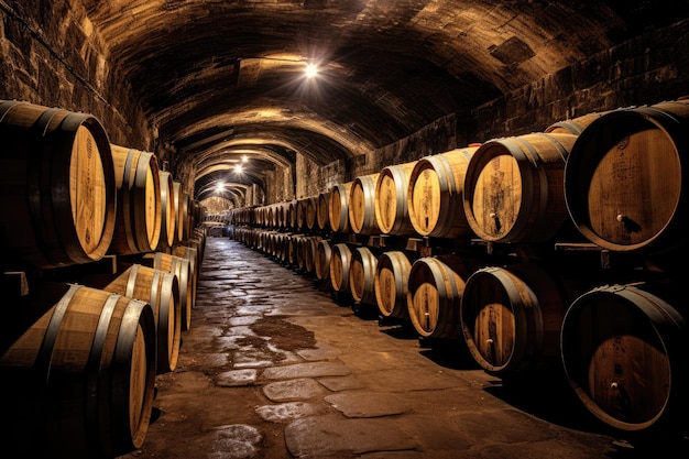 Barrels stored in the cellar