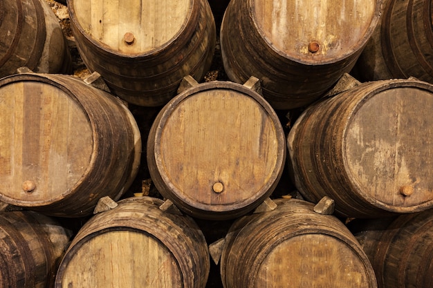 Barrels in the wine cellar, Porto, Portugal