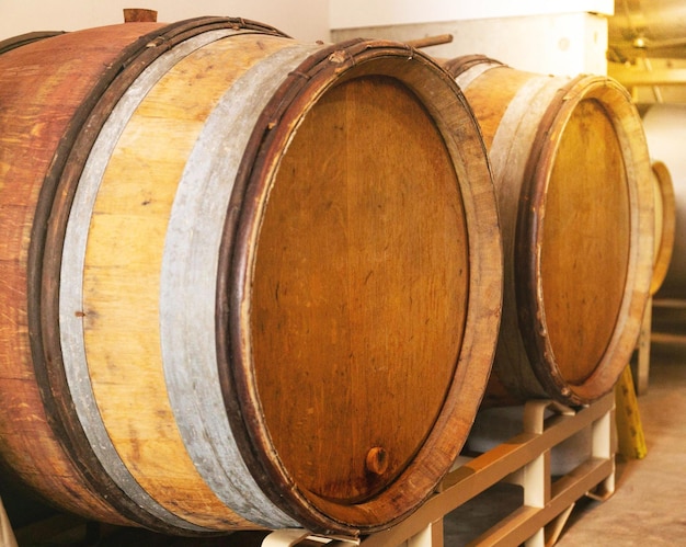 Photo barrels in the wine cellar