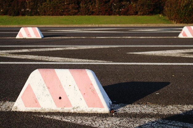 Photo barricades on road