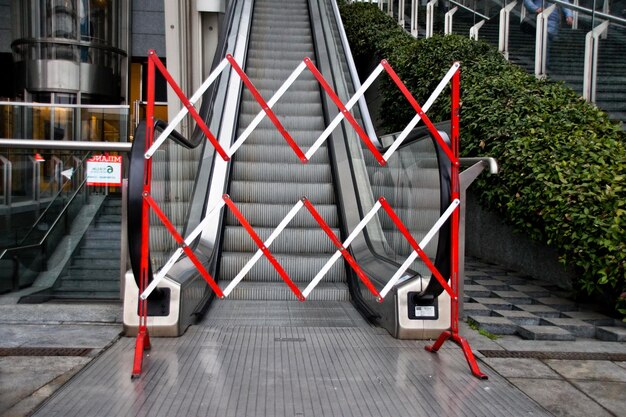 Barrier against escalator