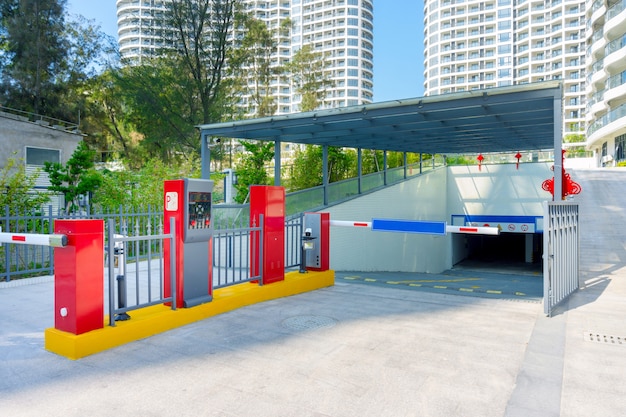 Barrier of a hotels parking lot