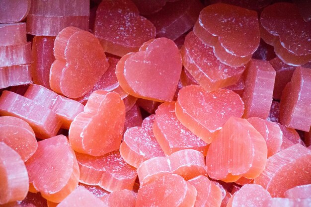 Bars of soap in the shape of colorful heart