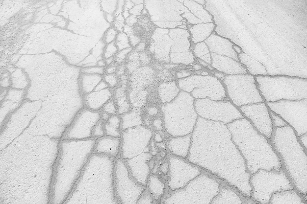 barst op de grond witte achtergrond / abstracte witte vintage achtergrond gebroken textuur