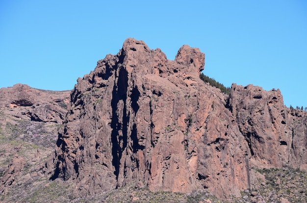 Basaltformatie vulkanisch gesteente op de Canarische Eilanden van Gran Canaria