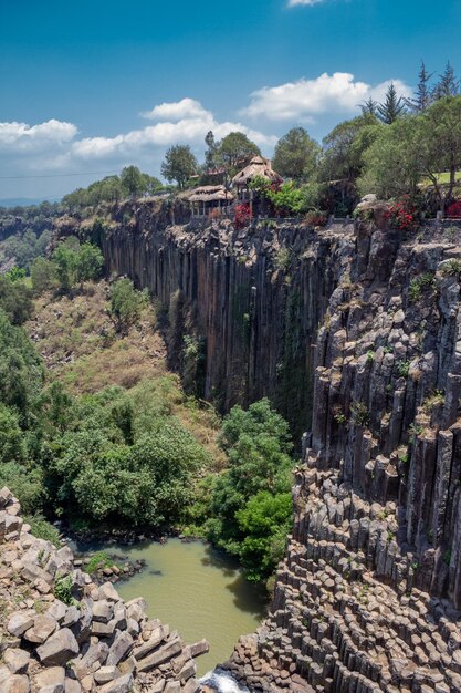 Foto prismi basaltici delle colonne basaltiche di santa maria regla a hidalgo messico