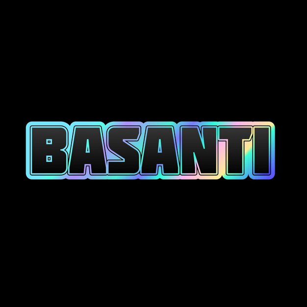 Basanti typography 3d design yellow pink white background photo jpg