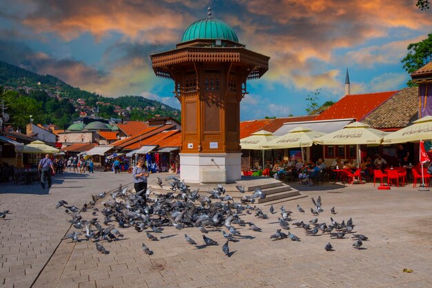 Photo bascarsija is sarajevos old bazaar and the historical center