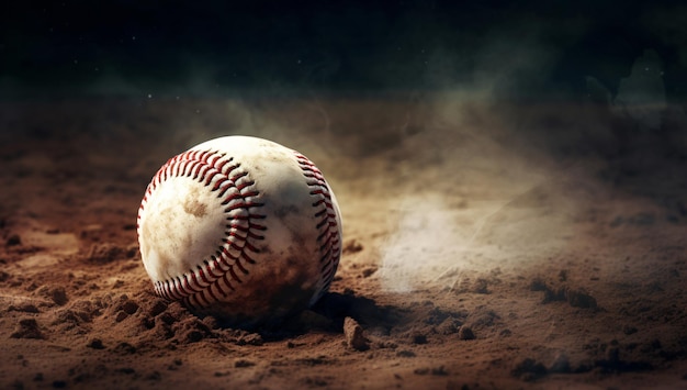 baseball background copy space on dark backdrop