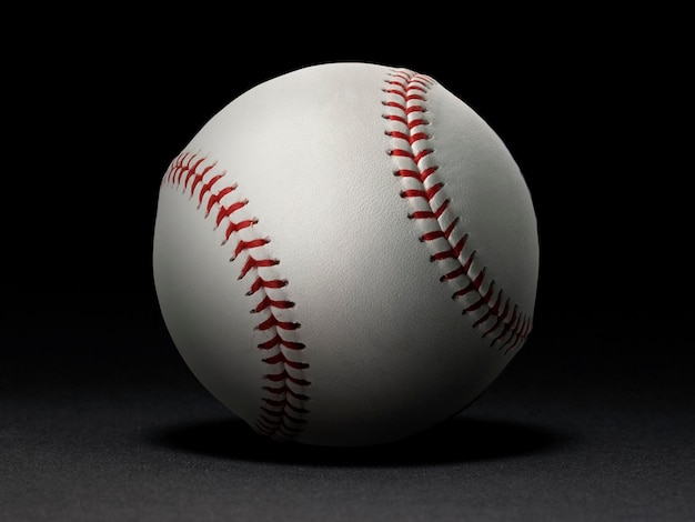 Baseball ball on black background