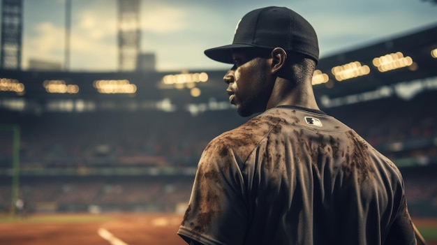 Photo baseball_baseball_batter_and_back_view_of_black_man