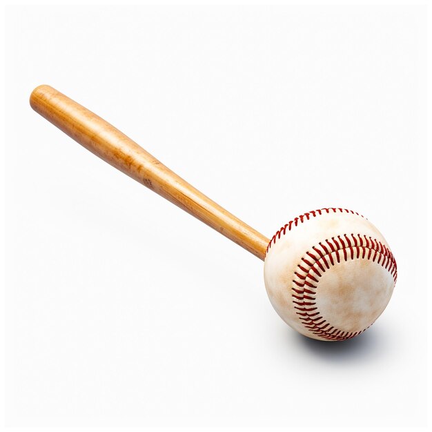 Baseball Bat and Ball on white background