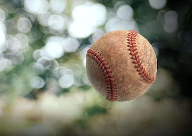 Baseball su bokeh sfocatura dello sfondo