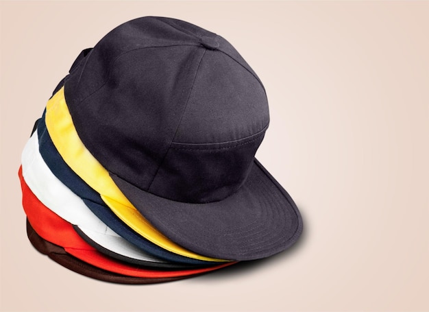 baseball caps objects on background