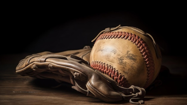 Baseball Glove and Ball