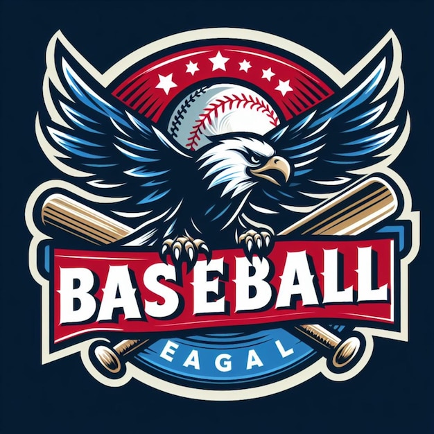 Foto baseball-logo voor winnende teams en atletische uitmuntendheid
