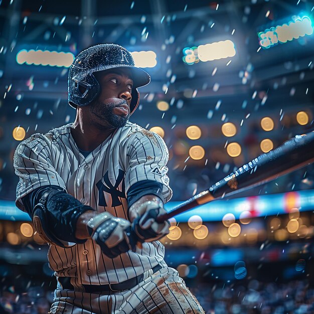 Photo a baseball player with a new york yankees uniform on