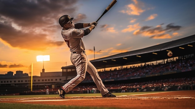 Baseball players in action on the stadium