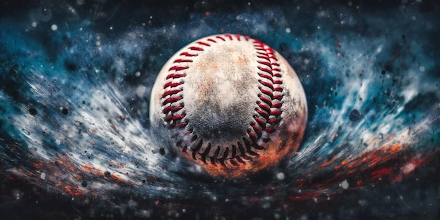 A baseball shot with particles