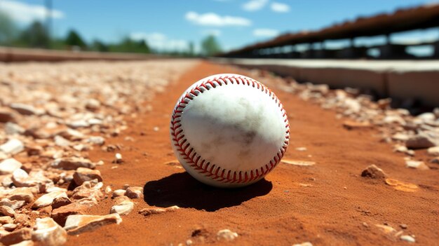 Foto una palla da baseball seduta a terra