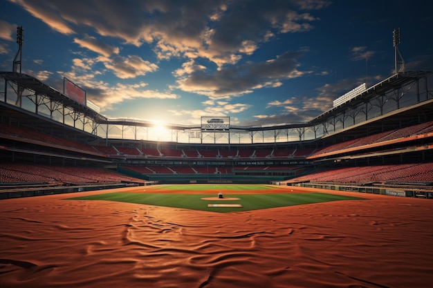 Baseball Stadium Natural Light Generative AI