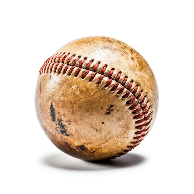Photo baseball on white background generative ai