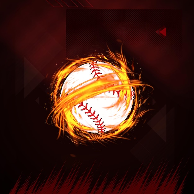 Photo baseball with fire ring