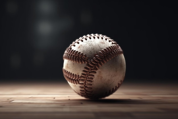 Baseball on a wooden floor