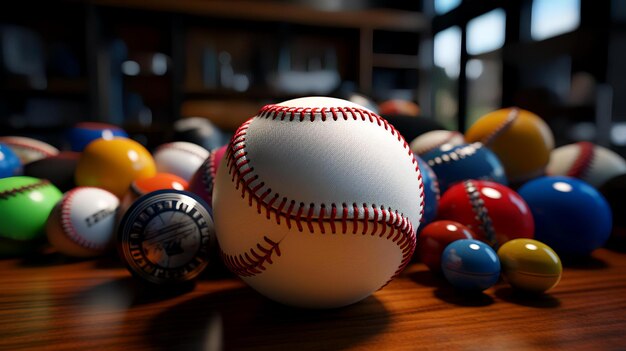 Foto baseballbal onder de sport