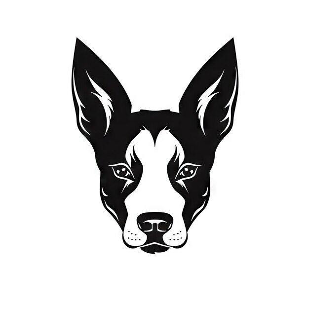 Foto basenji icon dog black silhouette puppy pictogram pet outline basenji-symbool geïsoleerd op witte achtergrond ai generative illustration