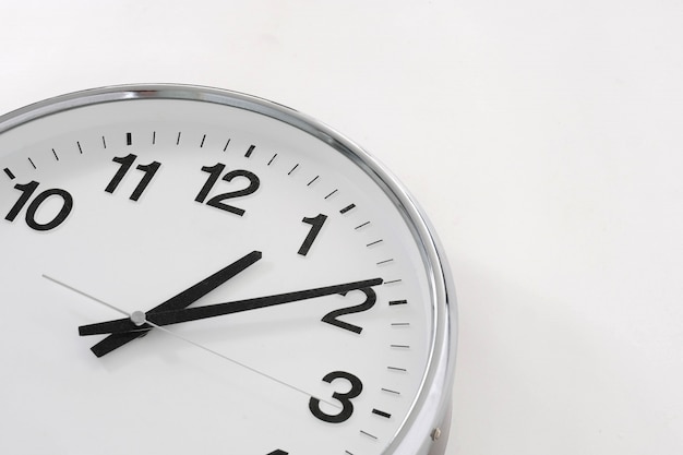 Basic clock on white background