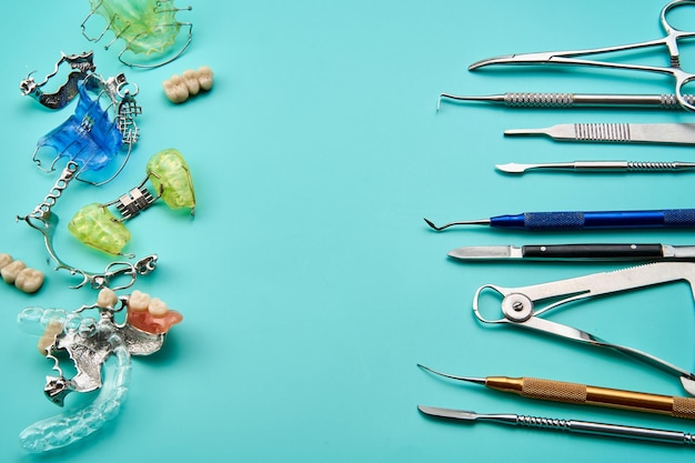 Basic dental tools and equipment in a dental clinic