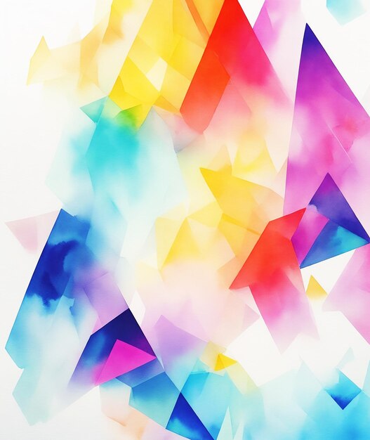 Photo basic geometric diamond cut scenery colorful magical background paint on paper hd watercolor image