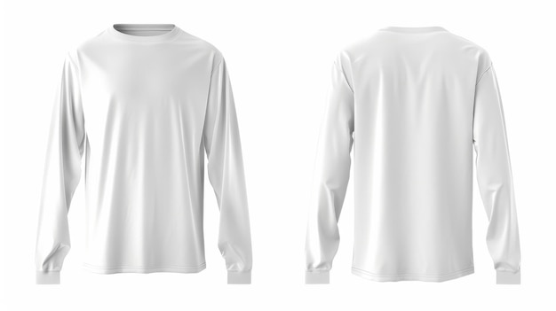 Photo the basic long sleeve shirt mockup is a white tshirt mockup with front and back views the long sleeve design may be printed on the shirt