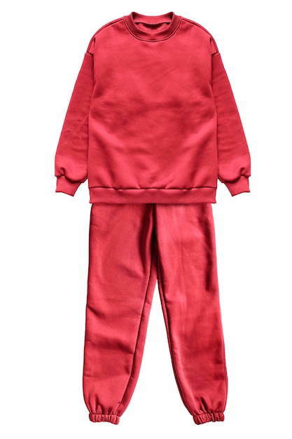 Foto costume sportivo rosso di base oversize isolato su sfondo bianco