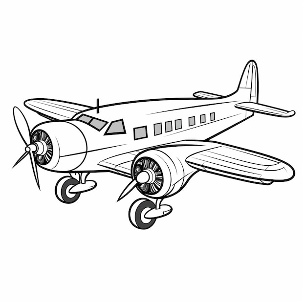 基本的なシンプルな可愛い航空機の漫画