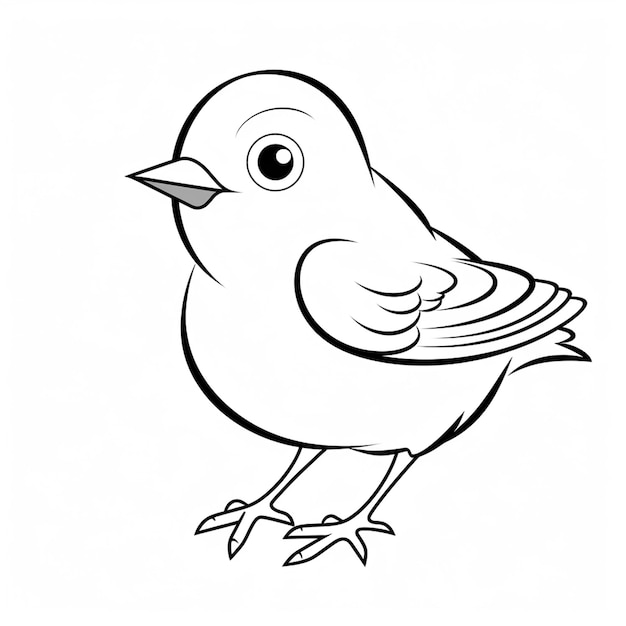 Basic simple cute bird cartoon