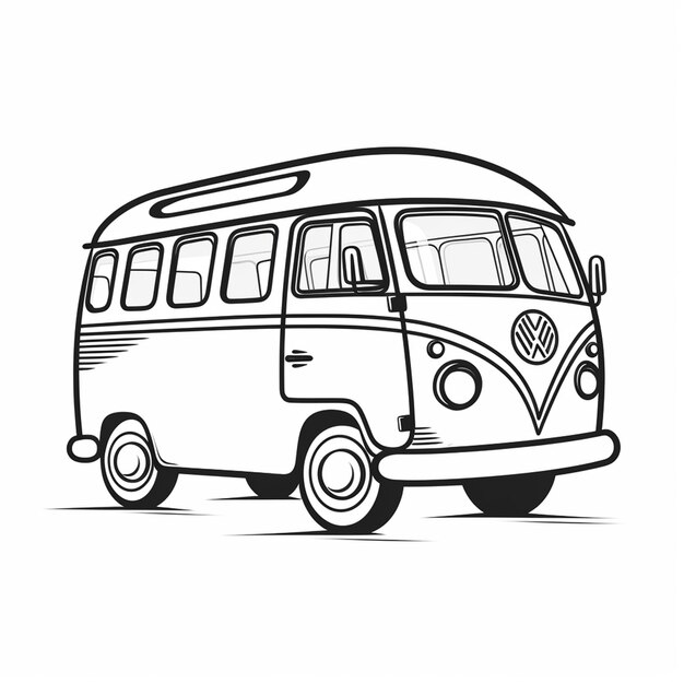 Basic simple cute bus cartoon