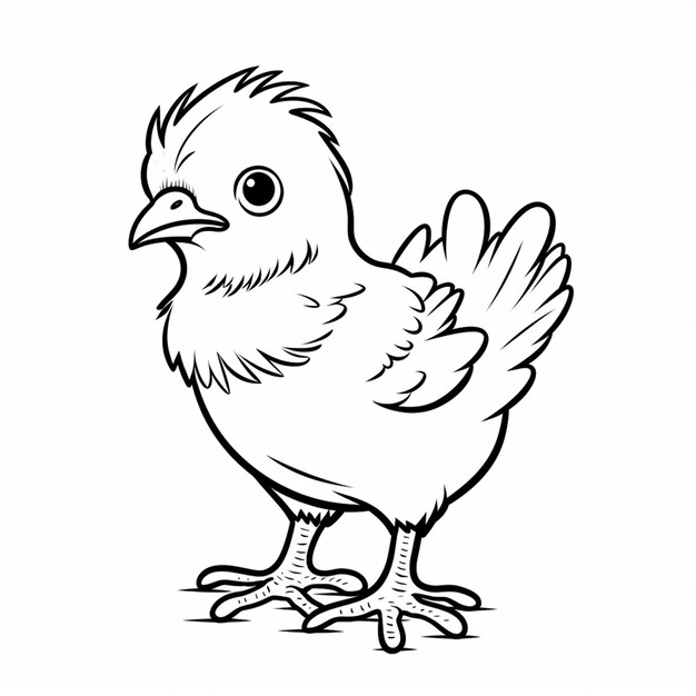 Basic simple cute chicken cartoon