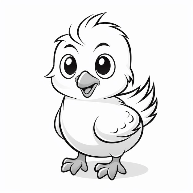 Basic simple cute chicken cartoon