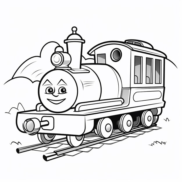 Basic simple cute train cartoon