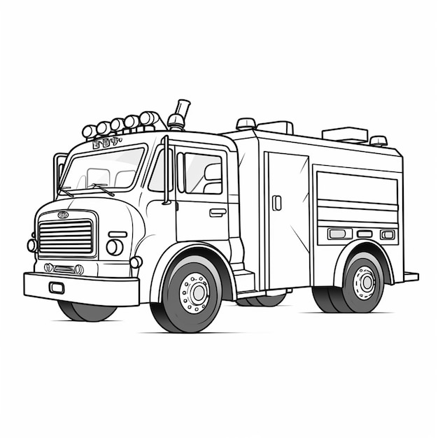 Photo basic simple cute truck cartoon