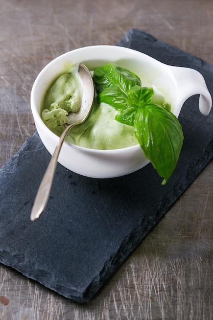 Basil ice cream