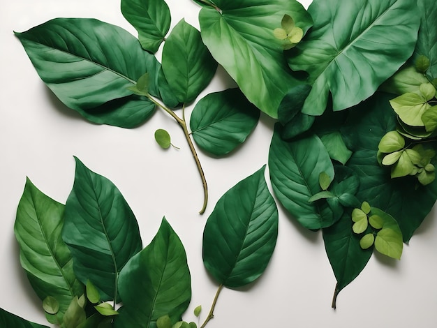 Basil leaves on the table