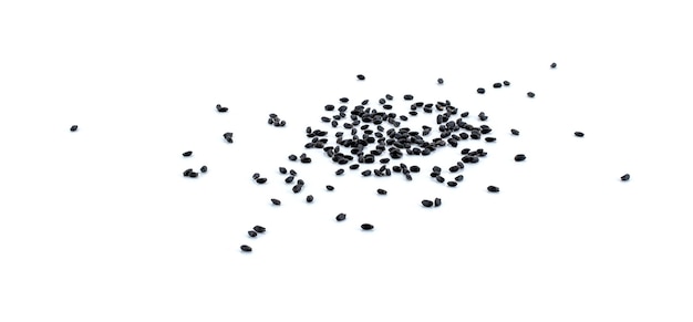 Basil seeds on white background