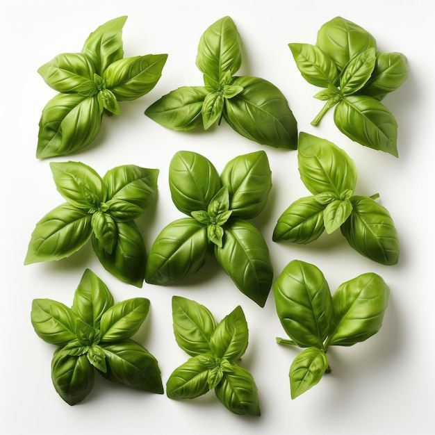 Photo basil vector basil leaves basil basil aroma basil on white fresh basil