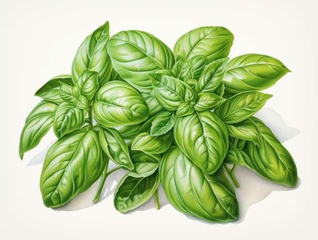 Photo basil watercolor style isolated on white background