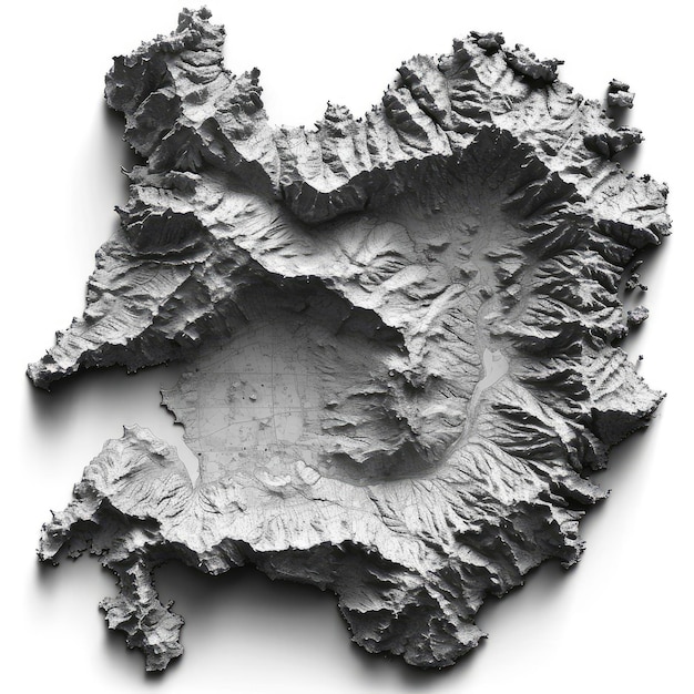 Basilan Province Philippines Grayscaled Map Lakes 3d illustration